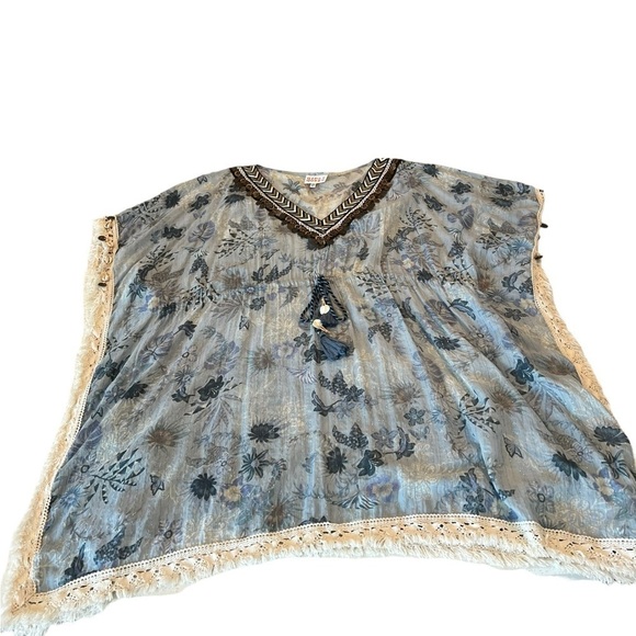 Gipsy Queen Paris Boho Embroidered Tassel Kaftan Tunic Dress 100% Cotton Boho - Picture 9 of 16